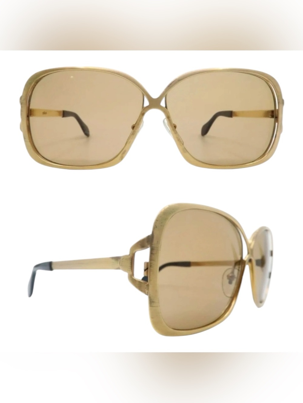 1970’s‎ Silhouette Austria Gold Metal Frame Sunglasses, Made in Austria, Unisex